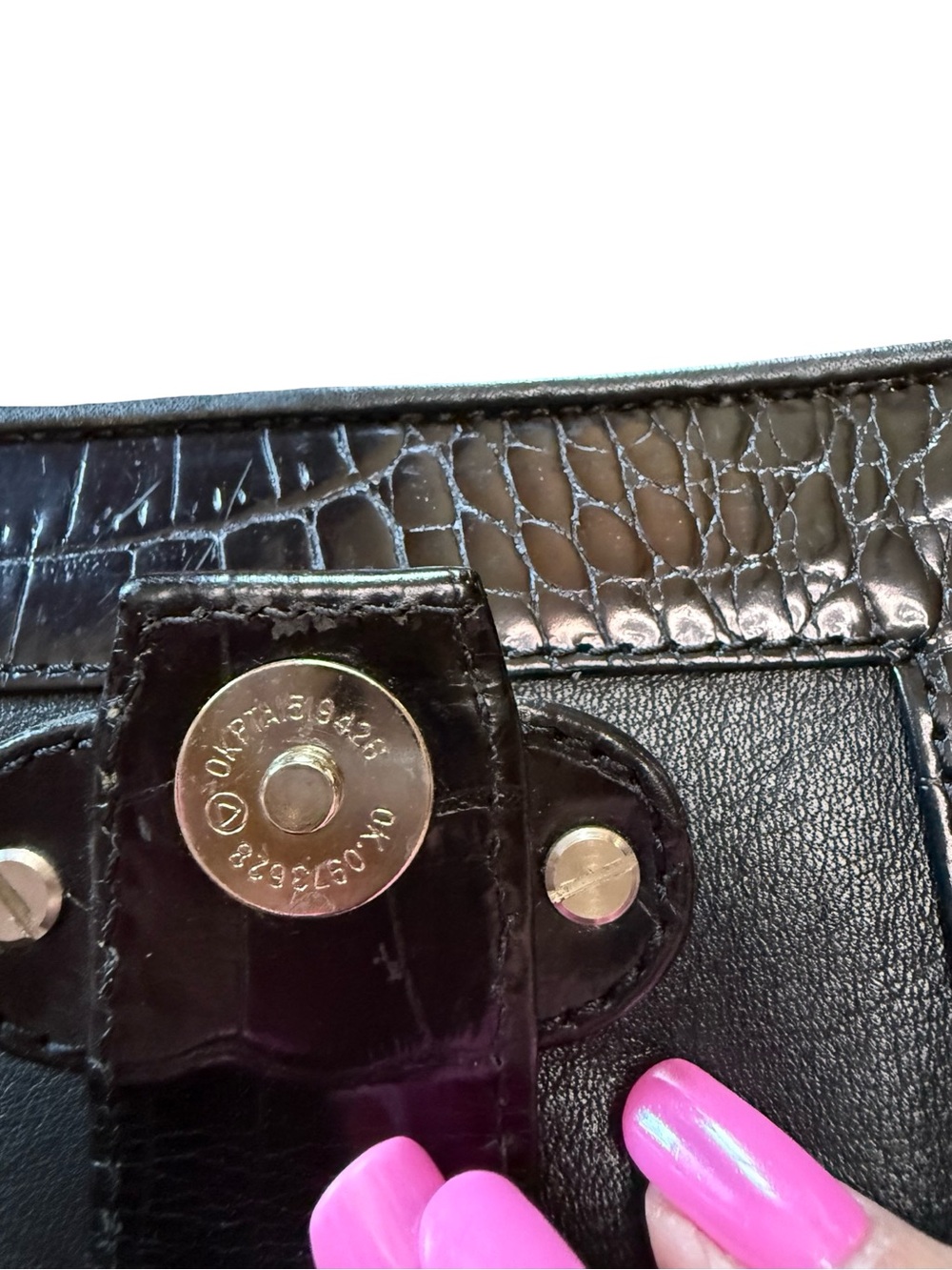 Brighton Brown Croc-Embossed Leather Crossbody with Decorative Metal Accent - Picture 8 of 9